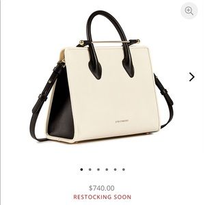 Strathberry Midi Tote - Vanilla/Black Bi-colour